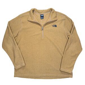 The North Face Mens Textured Cap Rock 1/4 Zip Sweatshirt Tan Gold Size XXL